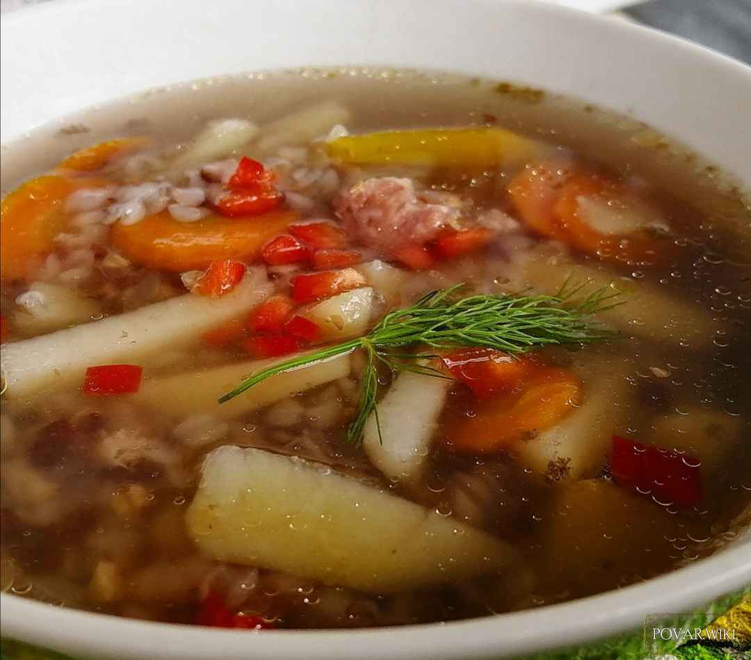 Рецепт домашнего гречневого супа с овощами